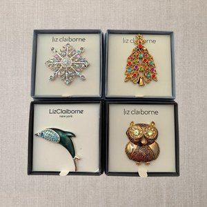 Vintage Liz Claiborne Brooches - Lot of 4